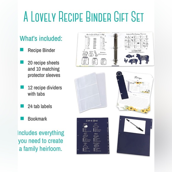 NEW Sunflower Recipe Binder Set - Picture 3 of 3